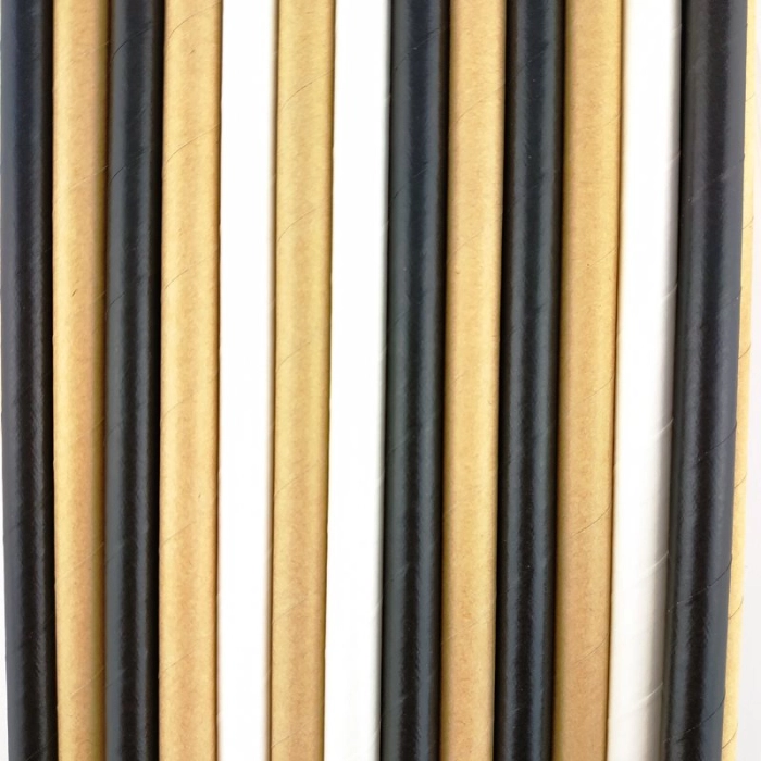 Ecological paper straws - 25 pieces 8x210 mm (100% biodegradable)