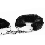 Exclusive handcuffs with fur on the hands - black
