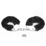 Exclusive handcuffs with fur on the hands - black