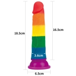 Tęczowe dildo Prider - 18,5 cm