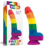 Tęczowe dildo Prider - 20,5 cm