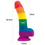 Tęczowe dildo Prider - 20,5 cm