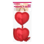 Reusable stickers for nipples - hearts with tassels