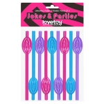 Pussy straws 9 pieces - colorful