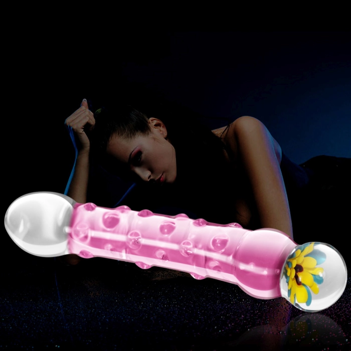 Üveg luxus vibrátor - rózsaszín színű