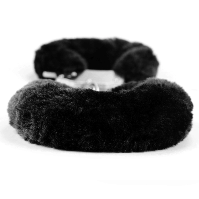 Exclusive handcuffs with fur on the hands - black