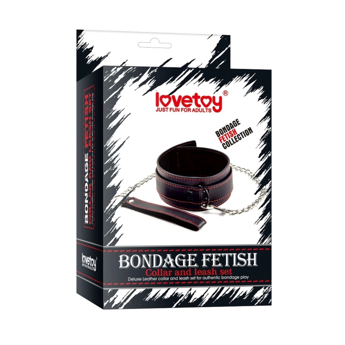 Bondage Fetish erotic collar with chain