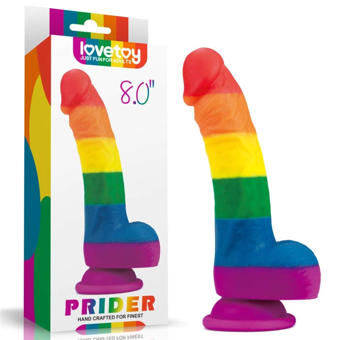 Tęczowe dildo Prider - 20,5 cm