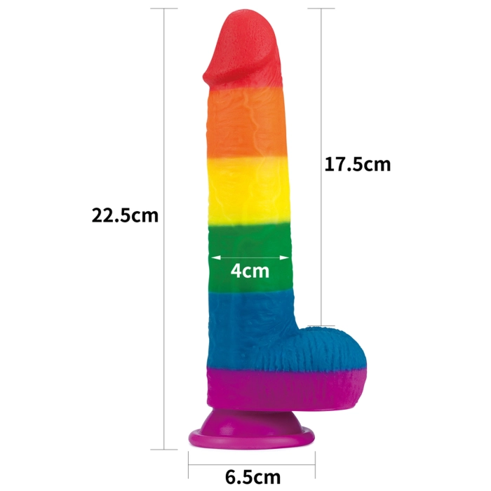 Dúhový vibrátor Prider - 22,5 cm
