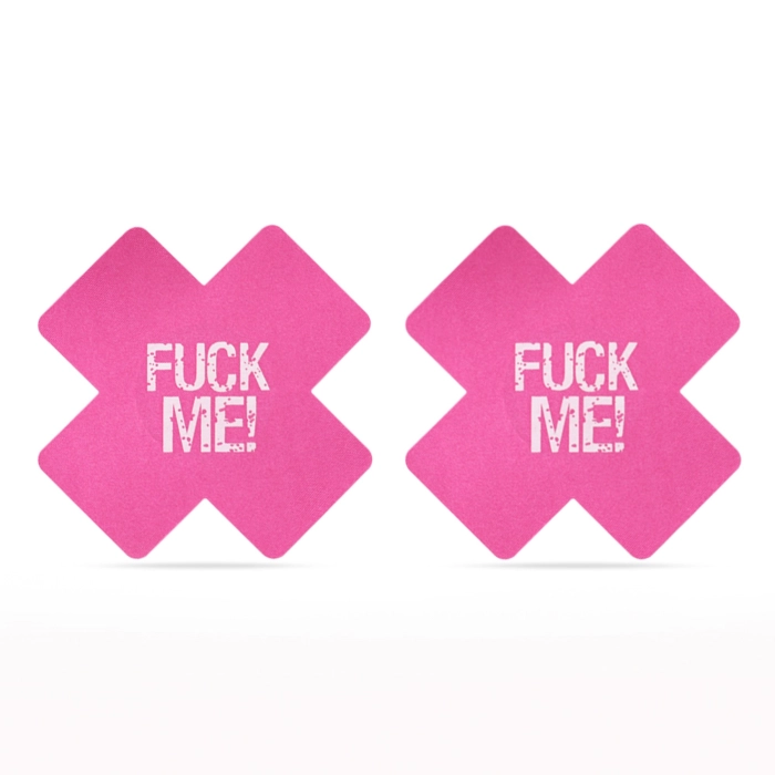 Nipple stickers - 2 pairs - fuck me cross pattern