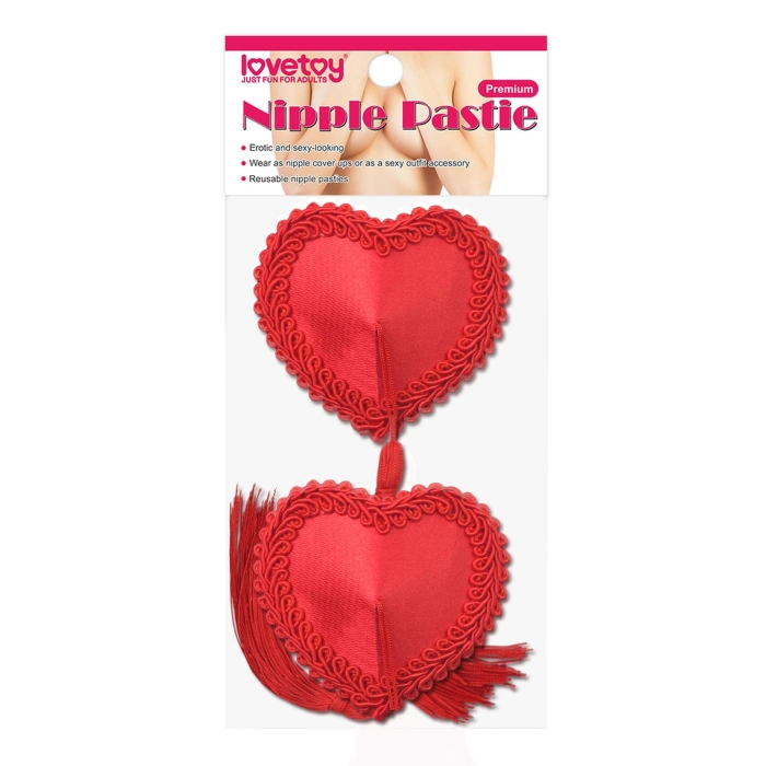 Reusable stickers for nipples - hearts with tassels