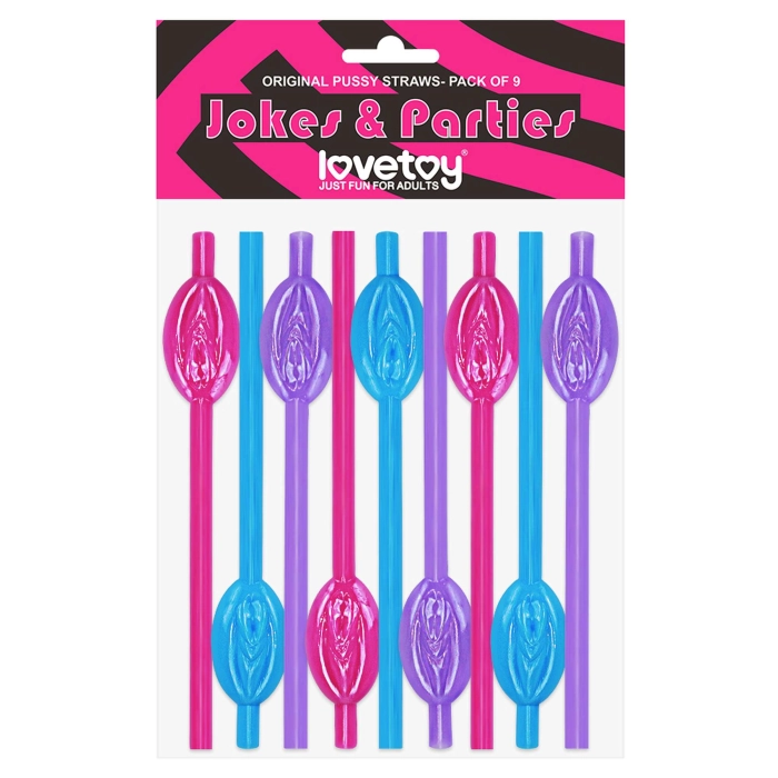 Pussy straws 9 pieces - colorful