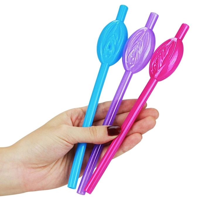 Pussy straws 9 pieces - colorful