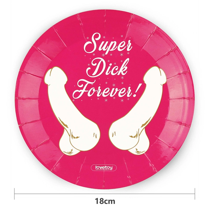 Papierowe talerzyki Super Dick Forever - 6 sztuk