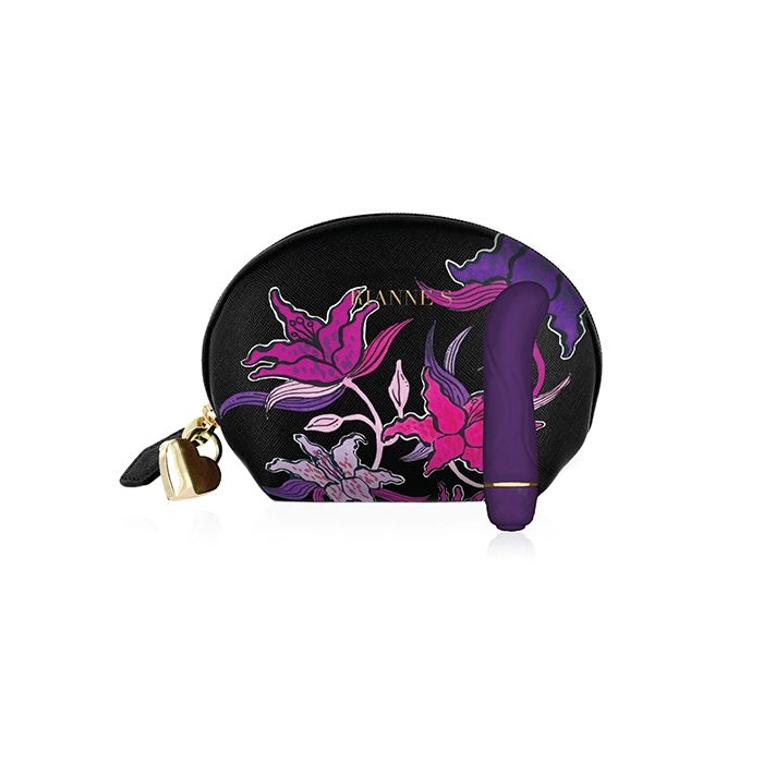 Vibrátor Mini G Floral + kosmetická taštička - fialová