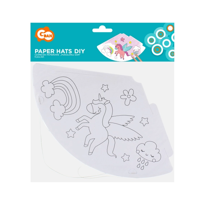 DIY unicorn paper hats - for coloring