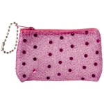 Purse with sequins, keyring