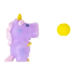 Mini unicorn shooting a ball