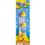 A fishing rod with ducks, a water toy
