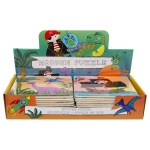 Drewniane puzzle dla dzieci kosmos piraci dinozaury mix