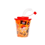Kubek plastikowy z rurką i wieczkiem Piraci 3D