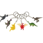 Dinosaurier-Mix-Schlüsselanhänger mit Metallring zum Aufhängen