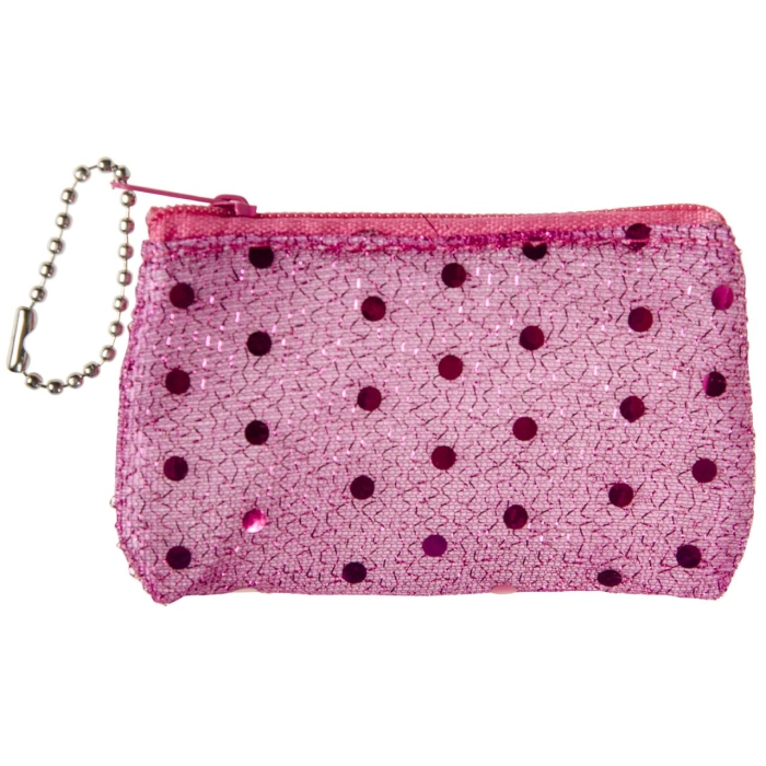 Purse with sequins, keyring