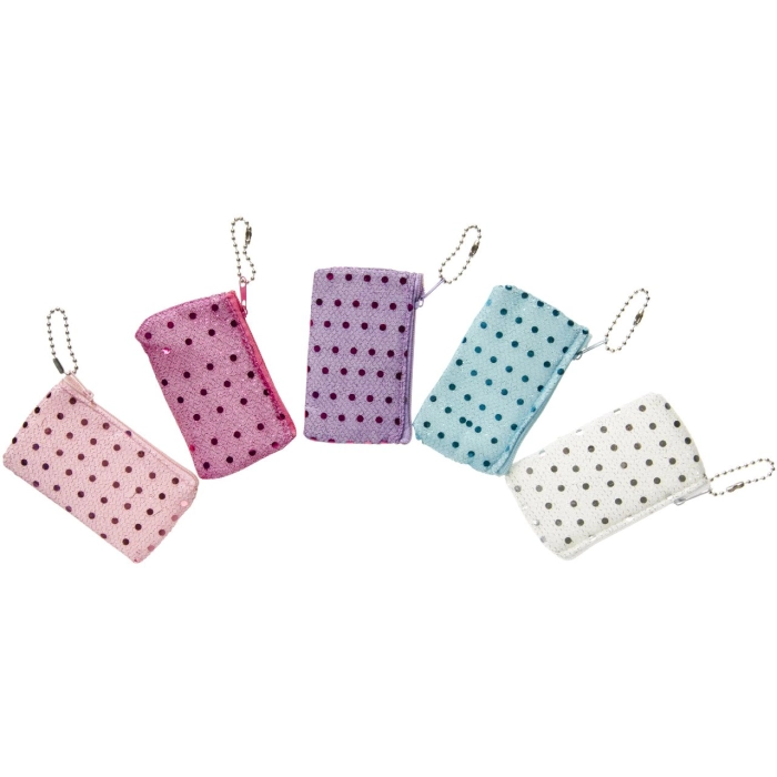 Purse with sequins, keyring
