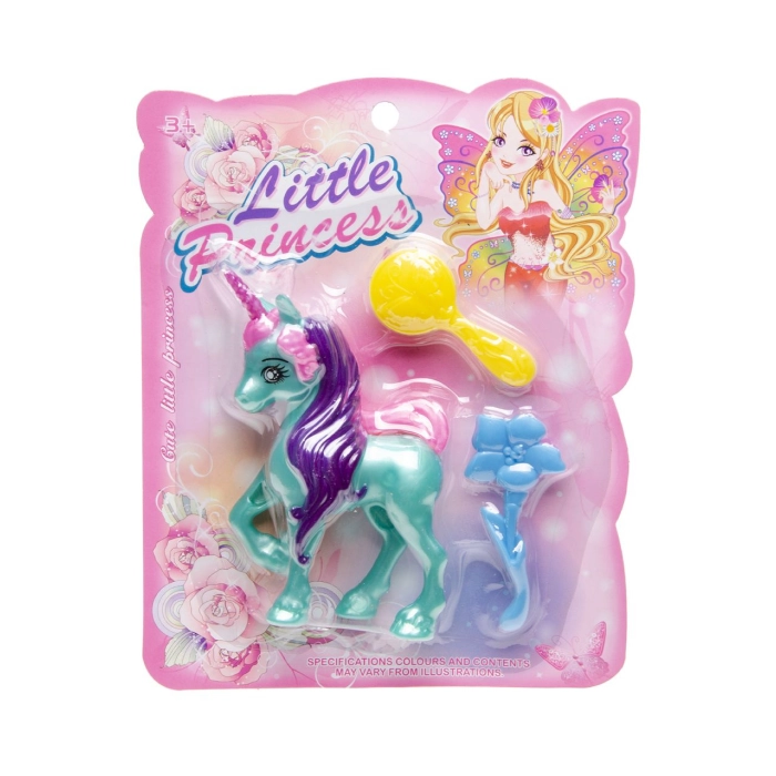 Unicorn figurine with accessories