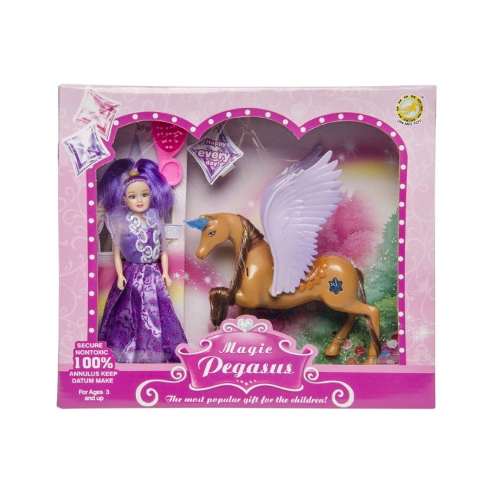 Magiczny pegaz z lalką - pudełko prezentowe