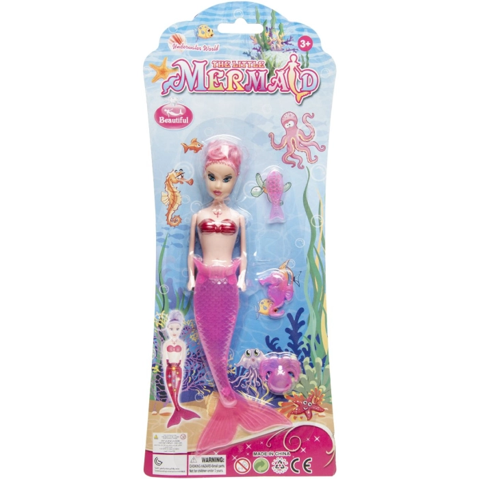 Lalka syrenka + morskie zwierzątka - 22 cm