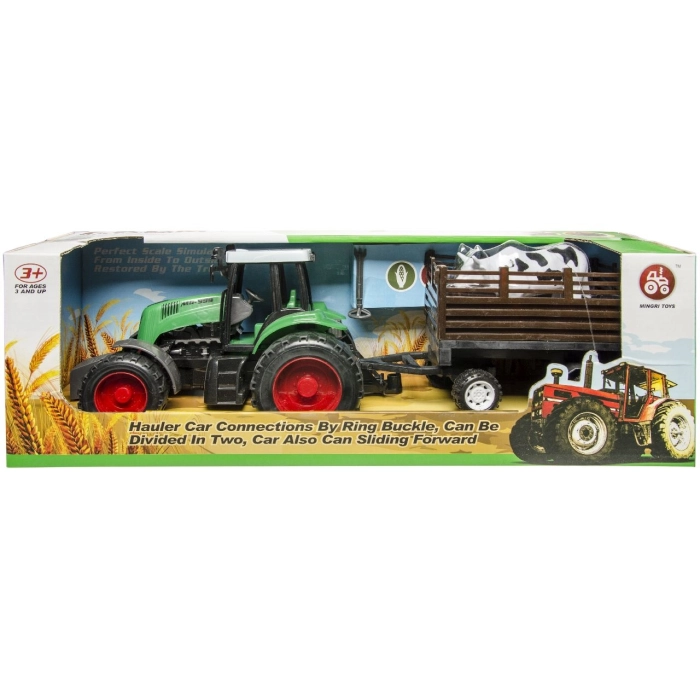 Traktor s krávou na přívěsu XL