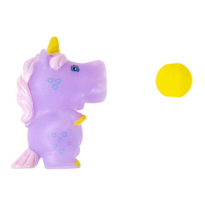 Mini unicorn shooting a ball
