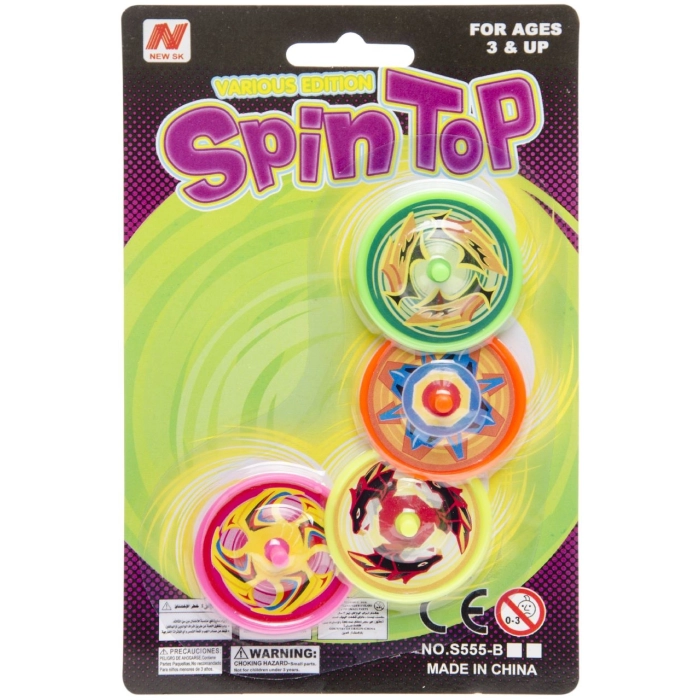Spin Top - zestaw 4 kolorowych bączków