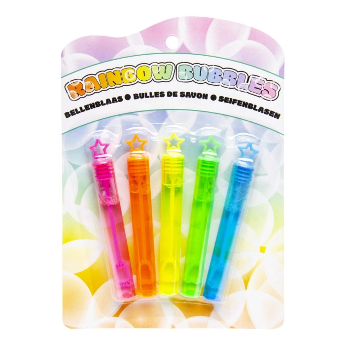 Rainbow soap bubbles stars or hearts