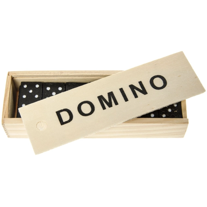 Domino w drewnianym pudełku