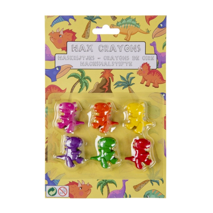 Voskové pastelky, sviečkové dinosaury - 6 kusov