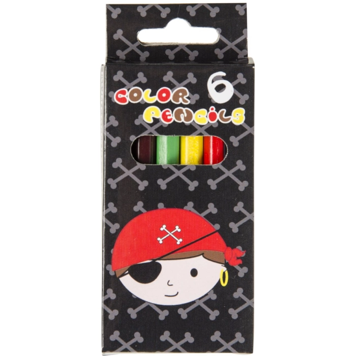 Drewniane kredki mini piraci (6 sztuk)