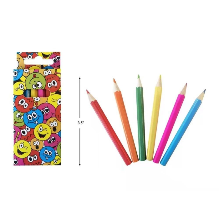 Drewniane kredki mini emotikony (6 sztuk)