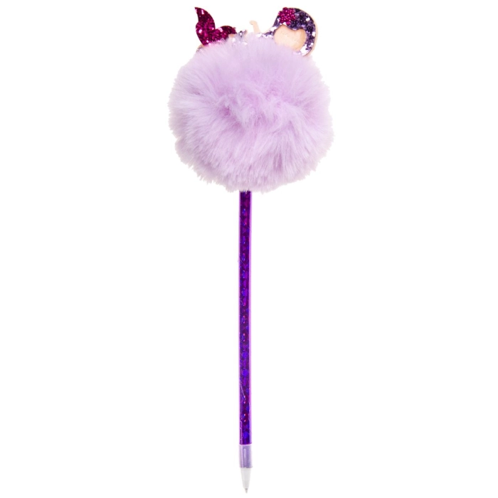 Fluffy ball pen with mermaid