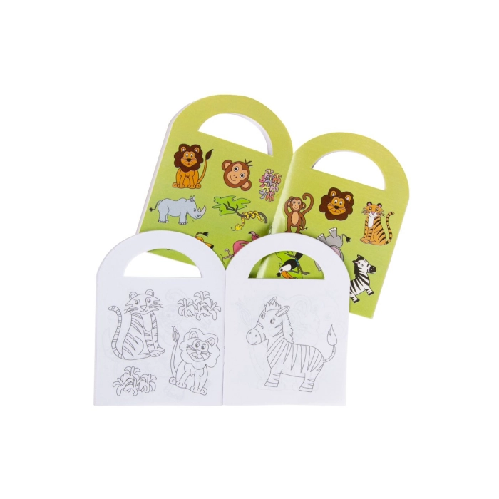 Mini kolorowanka z naklejkami - zwierzęta dżungli