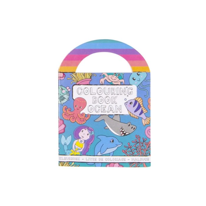Mini coloring book with stickers - sea animals