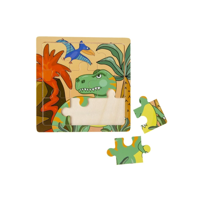 Drewniane puzzle dla dzieci kosmos piraci dinozaury mix