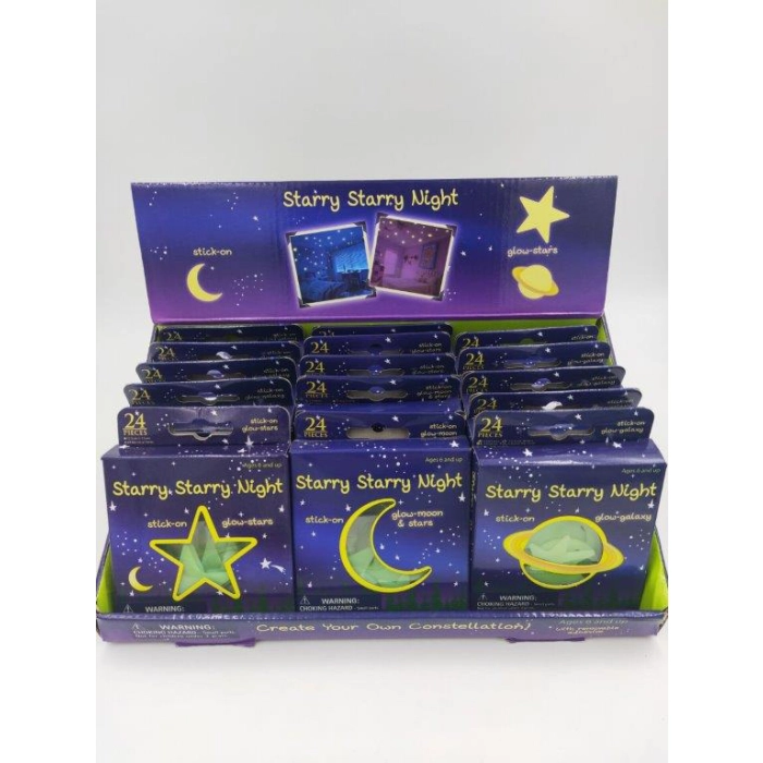 Stars / moons / planets glowing in the dark