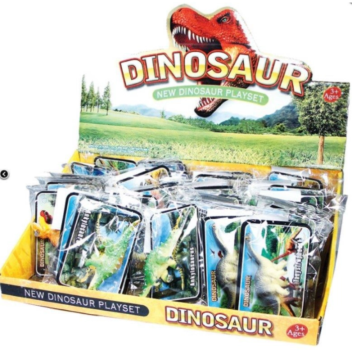 Karta wiedzy z figurką dinozaura