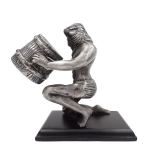 Aquarius - dekorative Metallfigur auf Holzsockel
