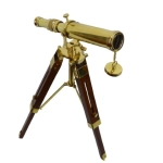 Vintage Decorative Telescope – Brass and Wood in Nautical Style