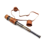 Luneta mosiężna w skórze z paskiem