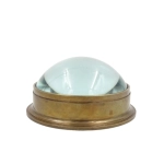 Brass lenticular compass with floating black dial