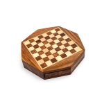 Magnetic chess pieces in an octagonal box